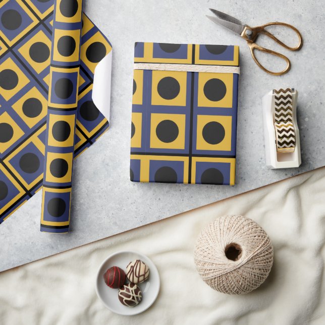 Geometric Mönster Square Circle Modern Presentpapper (Hantverk)