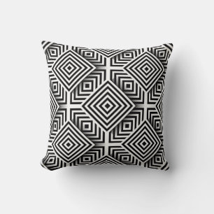 Geometric mönster. Svartvit. Fack och st Kudde