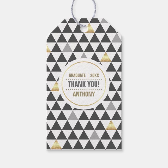 Geometric Mönster Tack | Studenten-förmån Presentetikett (Framsidan)