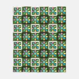 Geometric mönster-trädgårdsblomma fleecefilt