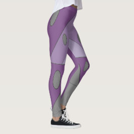 Geometric Mönster Triangle Ovalers Lila Grått Funn Leggings