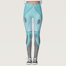 Geometric Mönster Triangles Blue Turquise Funny Leggings