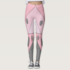 Geometric Mönster Triangles Ovalers Rosa Grått Fun Leggings