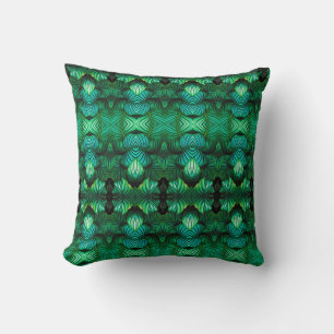 Geometric mönster tropical löv grönt art pelare kudde
