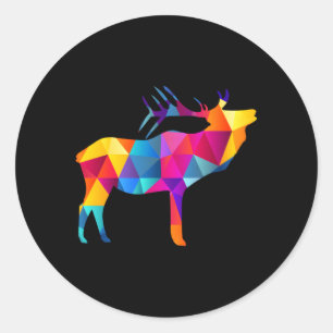 Geometric Moose Low Poly Polygon Moose Runt Klistermärke