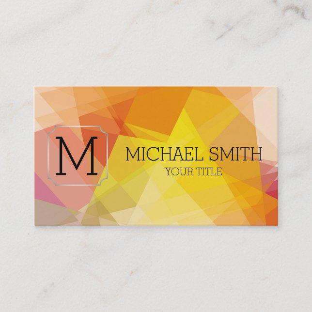 Geometric Mosaic Abstrakt Art Monogram #2 Visitkort (Framsida)
