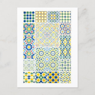 Geometric Mosaic Designs från Alhambra i Spanien Vykort