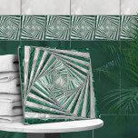 Geometric Mosaic Spiral - Grönt Marble och Pearl Kakelplatta<br><div class="desc">Geometric Mosaic Spiral - Grönt Marble och Pearl</div>