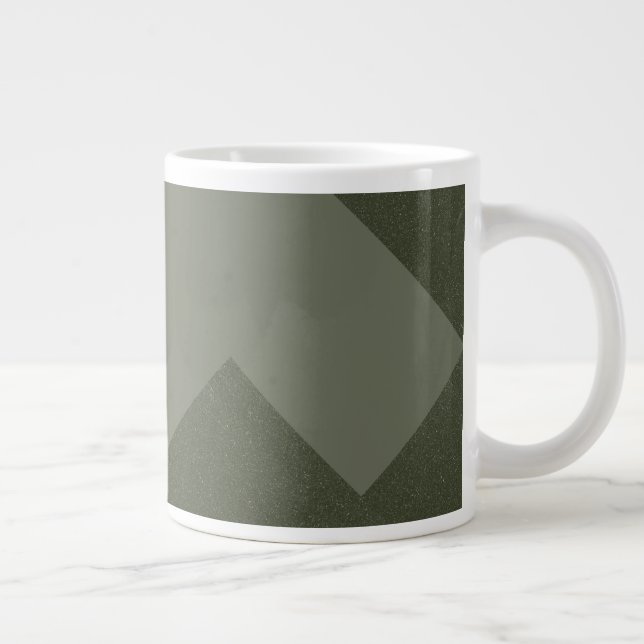 Geometric Moss Grönt Modern Mugg Jumbo Mugg (Höger)