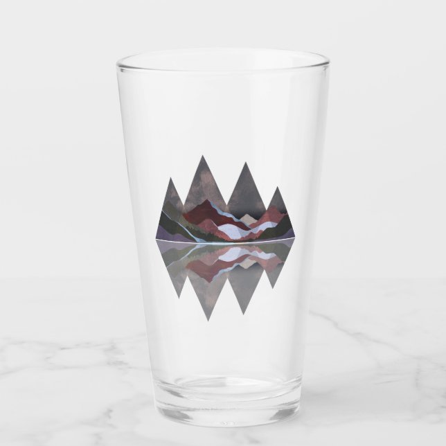 Geometric Mountain Scene Glaskopp (Framsida)
