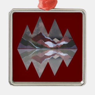 Geometric Mountain Scene Julgransprydnad Metall