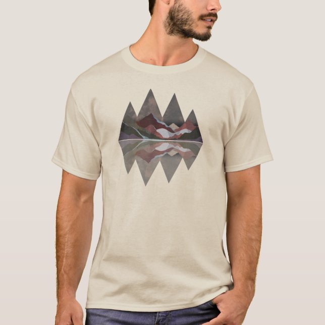 Geometric Mountain Scene T Shirt (Framsida)