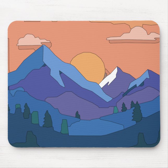Geometric Mountain Sunset Musmatta (Framsidan)