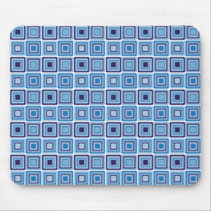 Geometric Mousepad för blå kvadraters Musmatta