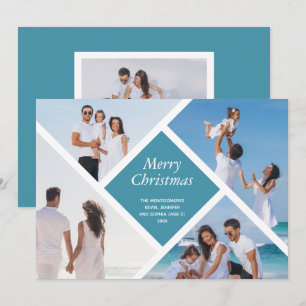 Geometric Multi Photo God jul Julkort