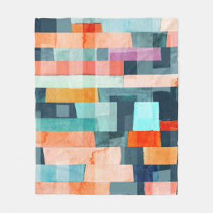 Geometric multifärgad rand, trendig mönster. fleecefilt