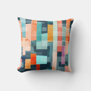 Geometric multifärgad rand, trendig mönster. kudde