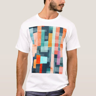 Geometric multifärgad rand, trendig mönster. t shirt