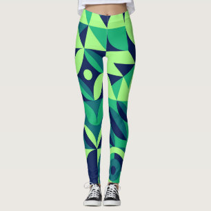 Geometric mural: modern vintage design. leggings