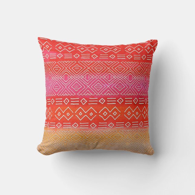 Geometric Navajo Mönster Rosa Bohemian BOHO Desert Kudde (Framsida)