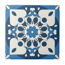 Geometric Navy Blue Mediterranean Tile Kakelplatta