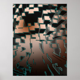 Geometric Neon Futuristiska Extrusion Mönster Poster