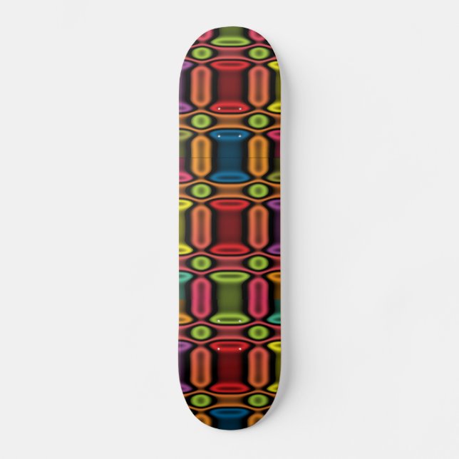 Geometric Neon Skateboard Bräda 20,5 Cm (Framsida)