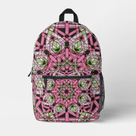 Geometric Neon Strawberry Mandala