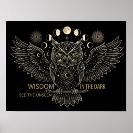 Geometric Night Owl  Poster