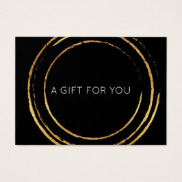 Geometric of Gift Certificate Black White Guld Visitkort