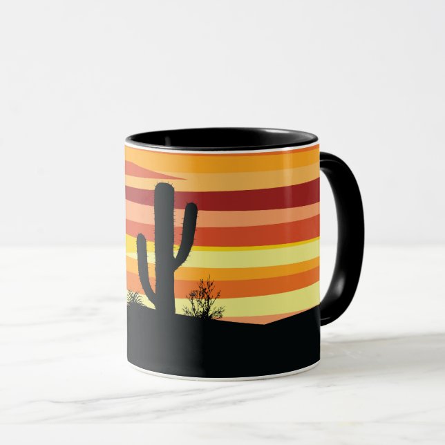 Geometric ökensolnedgång mugg (Framsida höger)