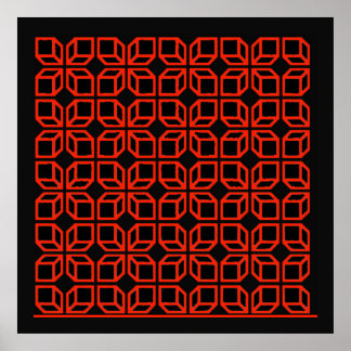 "Geometric Op-Art Poster" Poster