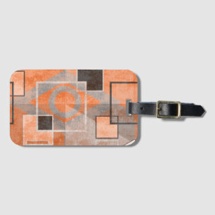 Geometric orange grått grunge snyggt bagagebricka