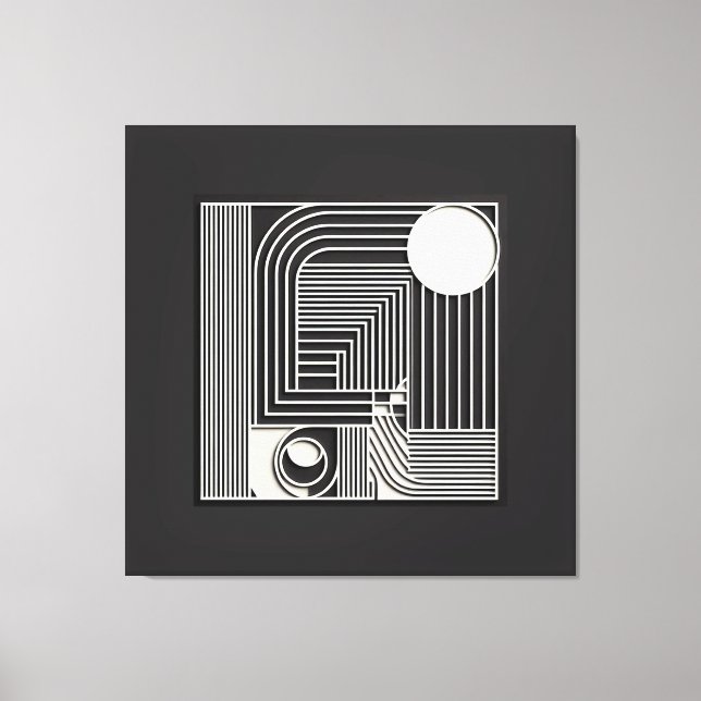 Geometric Orbit Lines Canvastryck (Framsida)