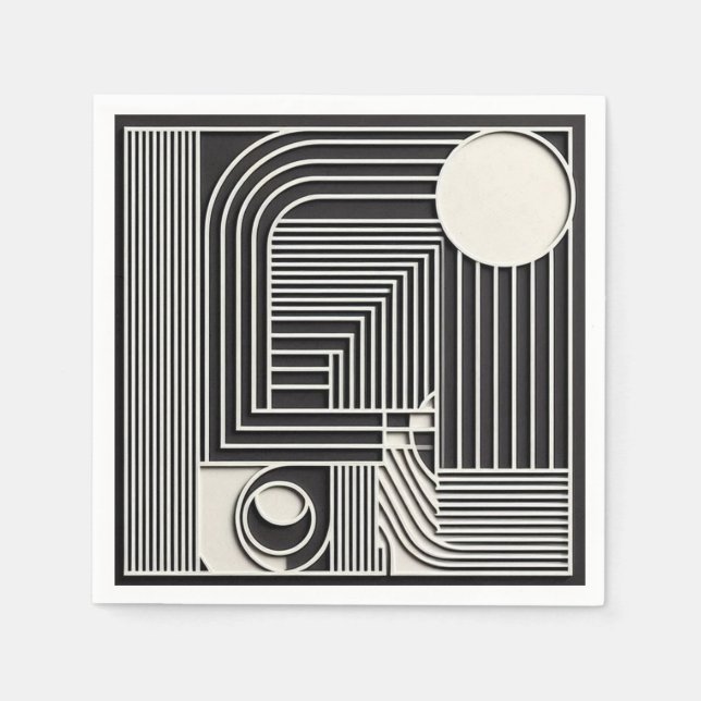 Geometric Orbit Lines Pappersservett (Framsidan)