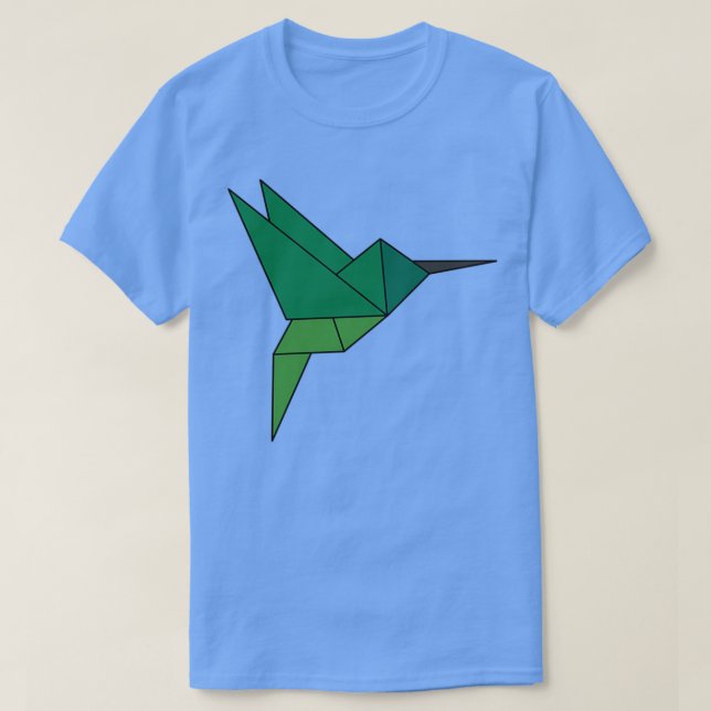Geometric Origami Hummingbird T Shirt (Design framsida)