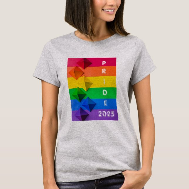 Geometric Origami Rainbow Pride Flagga Kvinnor T Shirt (Framsida)