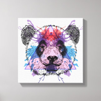 Geometric Panda Bear Canvastryck