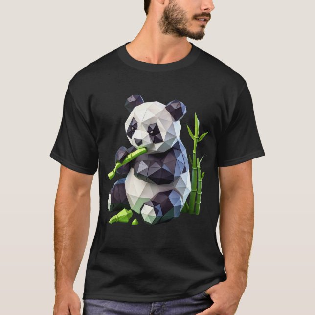 Geometric Panda Serenity T Shirt (Framsida)