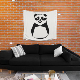 Geometric Panda Tapestry