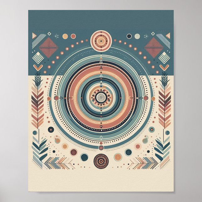 Geometric Pastel Boho Art Poster (Framsidan)