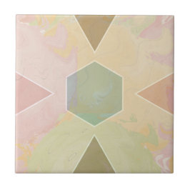 Geometric Pastel Marble Beige Kakelplatta
