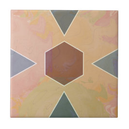 Geometric Pastel Marble Earthy Kakelplatta