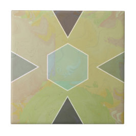 Geometric Pastel Marble Olive Green Kakelplatta
