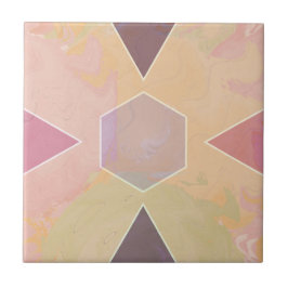 Geometric Pastel Marble Peach Kakelplatta