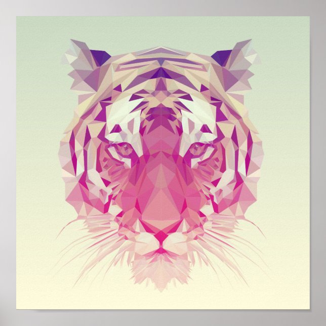 Geometric Pastel Tiger Poster (Framsidan)