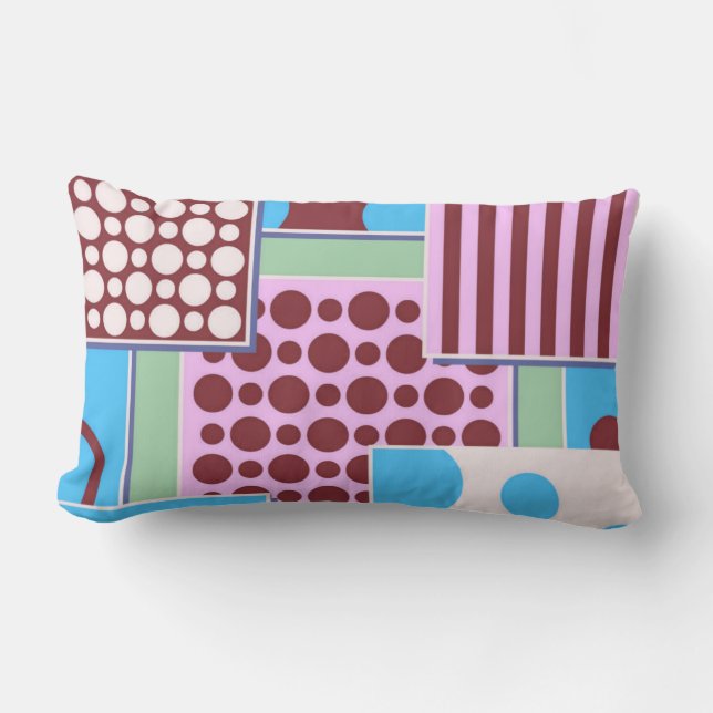 Geometric Patchwork American MoJo Pillow Lumbarkudde (Framsida)