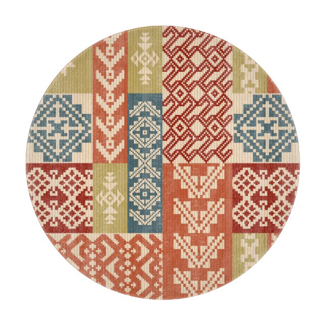 Geometric Patchwork Ethnic Seamless Mönster (Framsidan)