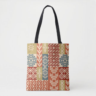 Geometric Patchwork Ethnic Seamless Mönster Tygkasse