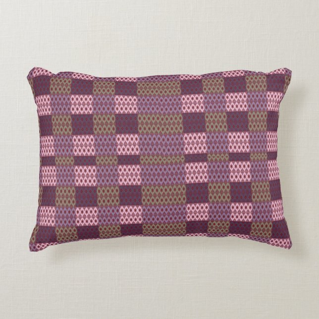 Geometric Patchwork Throw Pillow – Modern Purple C Prydnadskudde (Framsidan)